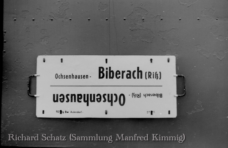 Zuglaufschild Biberach-Ochsenhausen