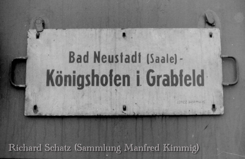 Zuglaufschild Bad Neustadt - Koenigshofen